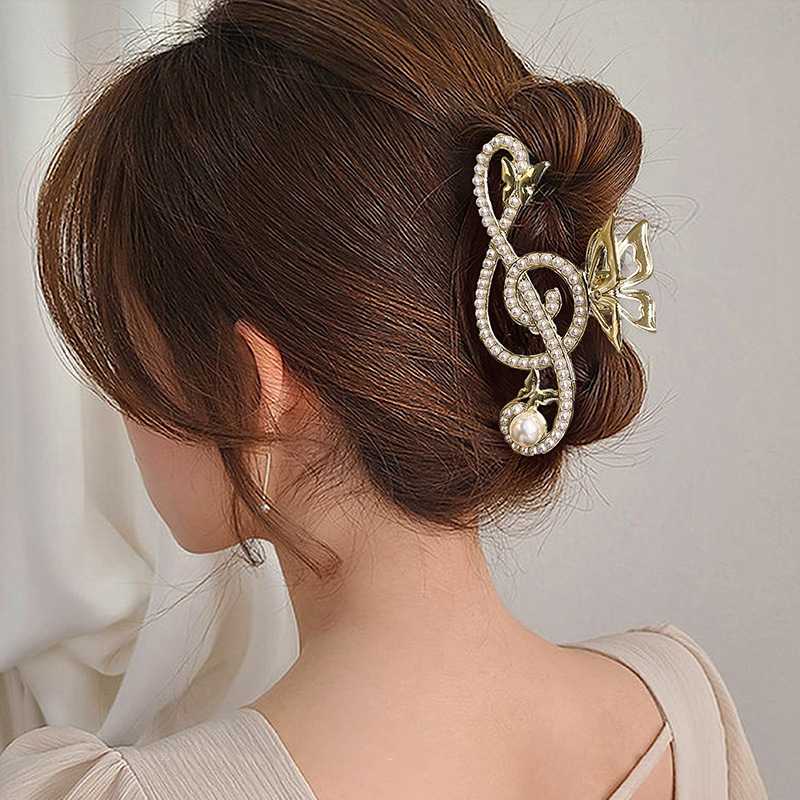 Exquisite Rhinestone Hair Claw Clip With A Nonslip Shark Claw Design For Women