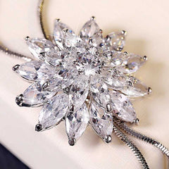 Silver Plated Multilayer Floral Pendant Necklace For Women