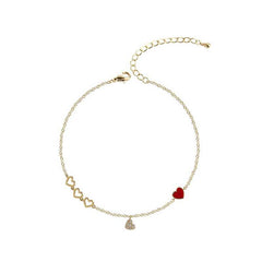 Women's Silver Plated Heart Bracelet With Cubic Zirconia
