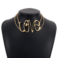 Retro Punk Big LOVE Choker Necklace for Women