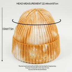 Japanese Melon Hat Tie Dye Woolen Hip Hop Cold Hat