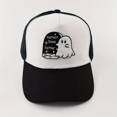 Skull Embroidery Baseball Cap Quick Drying Adjustable Snapback Mesh Back Hat
