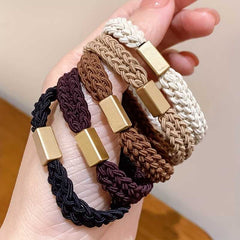 5pcs Trendy Braided Elastic Hair Ties Ponytail Holders For Women