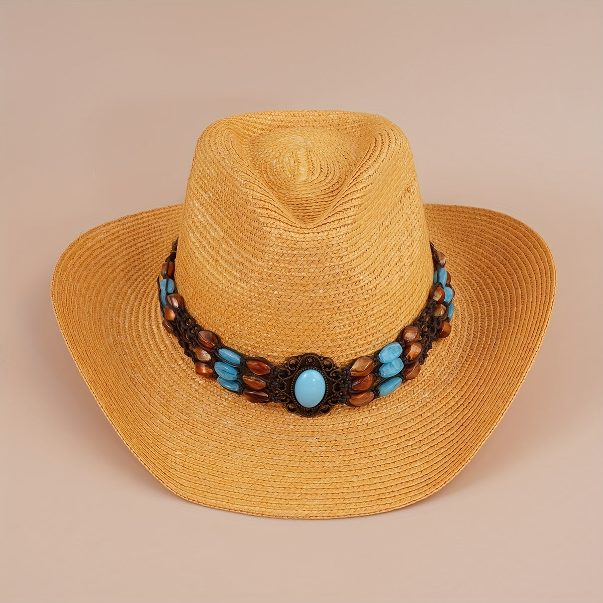 Cowboy Straw Hat Summer Sun Protection Jazz Large Brim Beach Hat