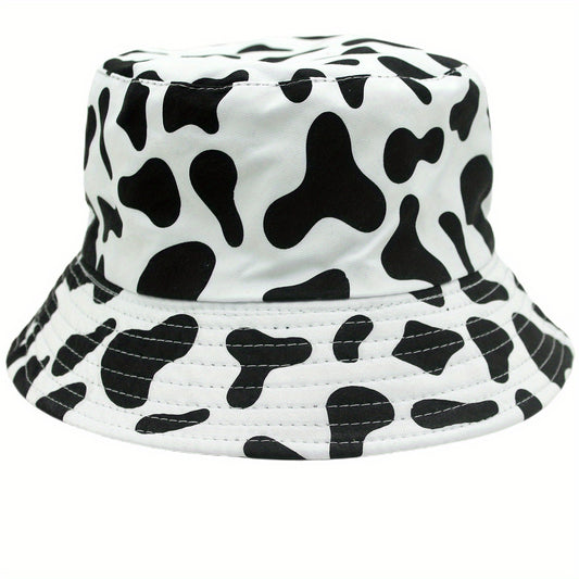 Cow Pattern Print Sunshade Bucket Hat for Men Women