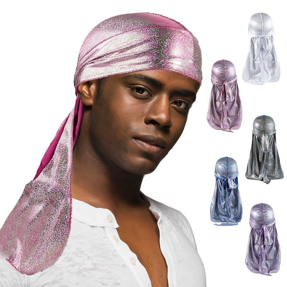 Mens Blocking Pirate Hat Polyester Long Tail Kerchief Durage Street Dress Up