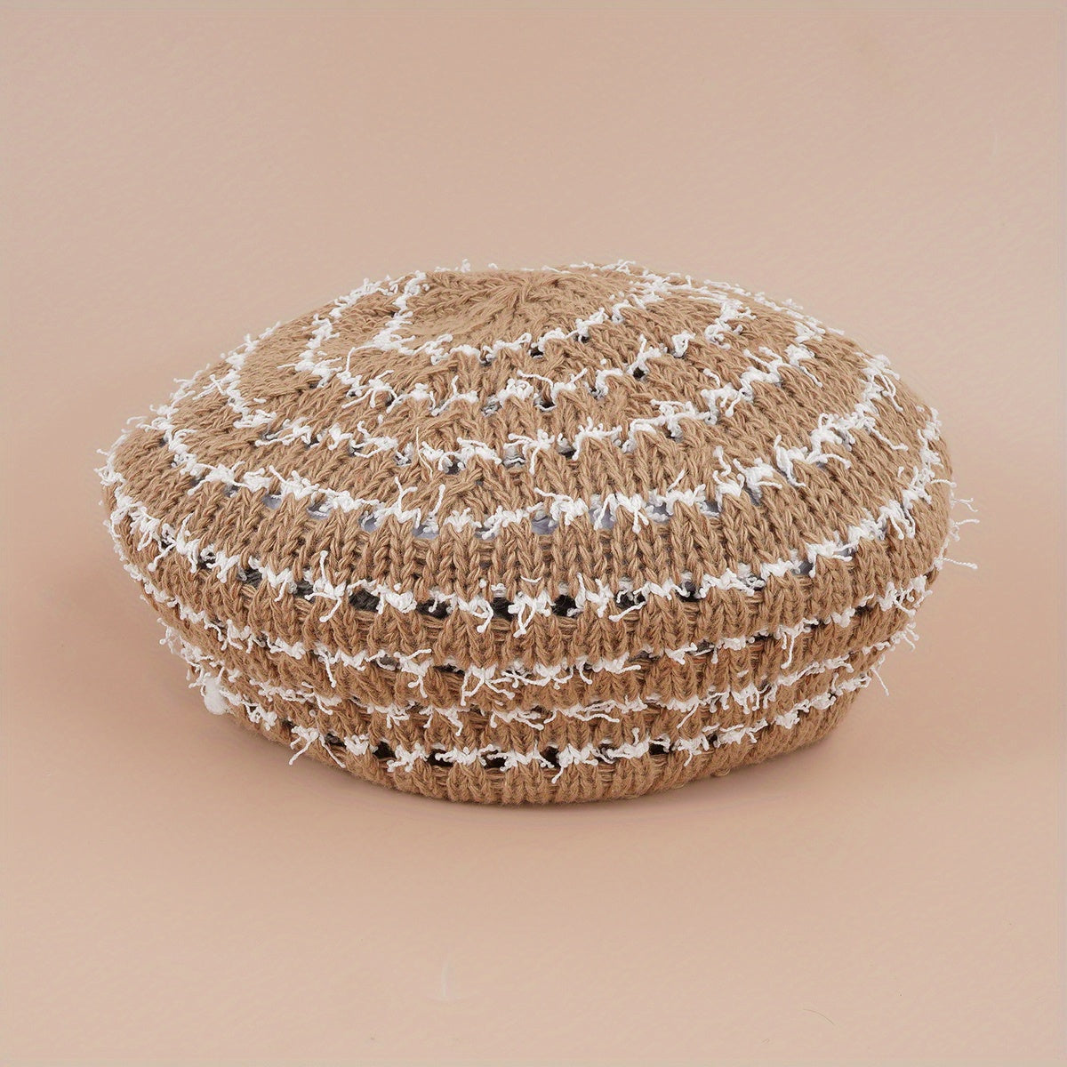Striped Hollow Beret Hat Summer Breathable All-match Painter Hat