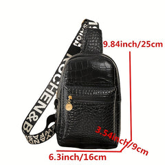 Geometric Graphic Sling Bag Shoulder Chest Bag Wide Strap