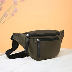 Fluorescent Waist Bag Leather Zipper Ornament Chest Bag