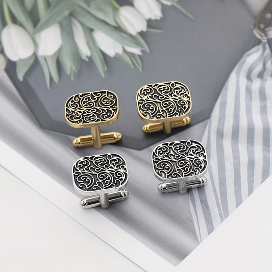 Floral Stripe Men's French Shirt Cufflinks