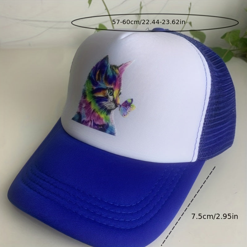 Cat Element Baseball Cap Mesh Cap Sun Hat