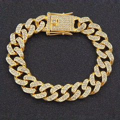Unisex Silver And Gold Plated Zirconia Elegant Chain Bracelets