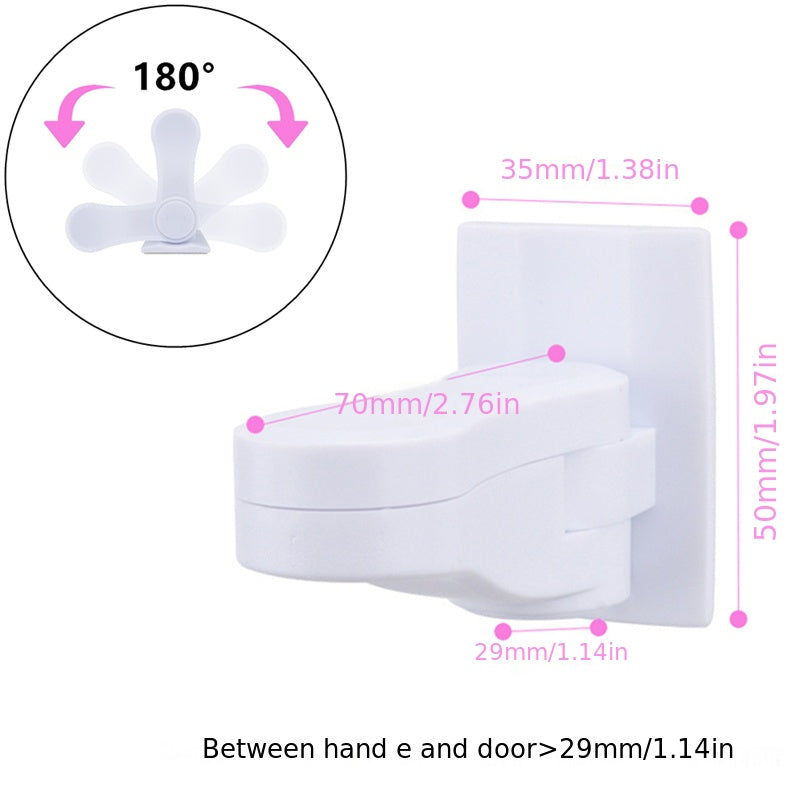 Child Safety Door Lever Lock - Rotation Proof Adhesive Security Latch