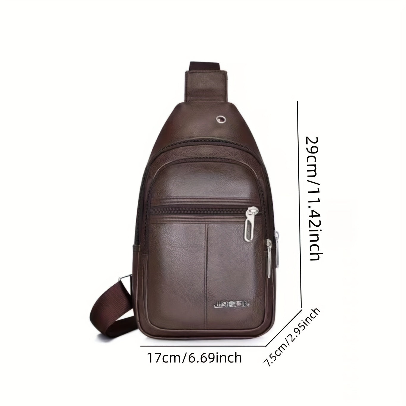 Men's Leather Crossbody Bag Chest Bag Large Capacity Satchel