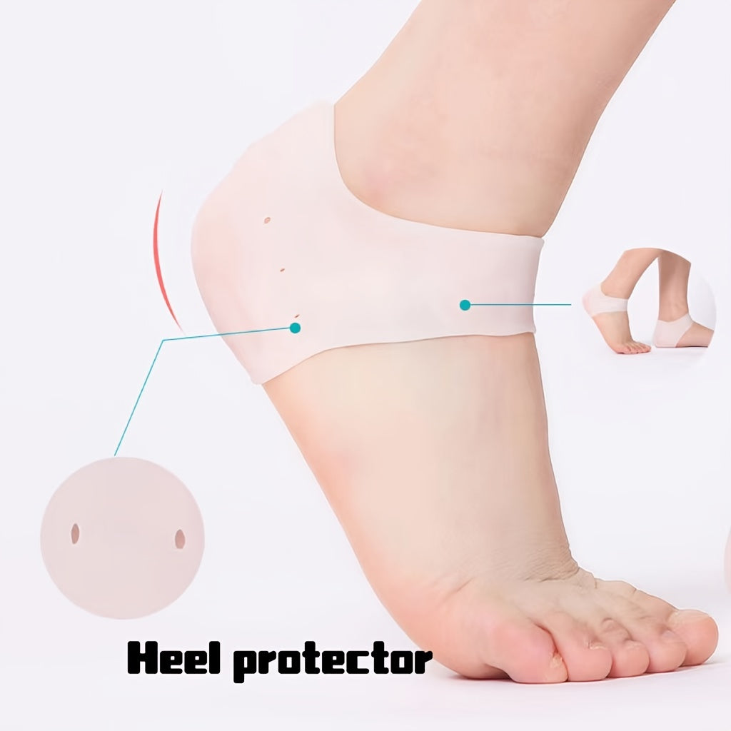Silicone Heel Protectors for Cracking Relief, 3 Pairs