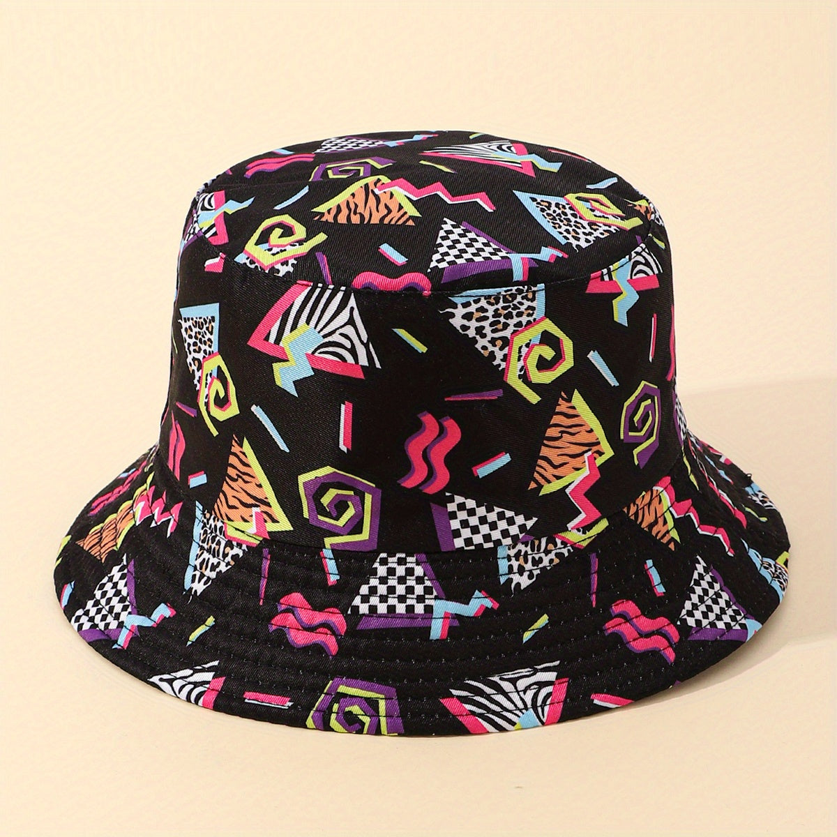 Geometric Argyle Double-sided Fisherman Hat