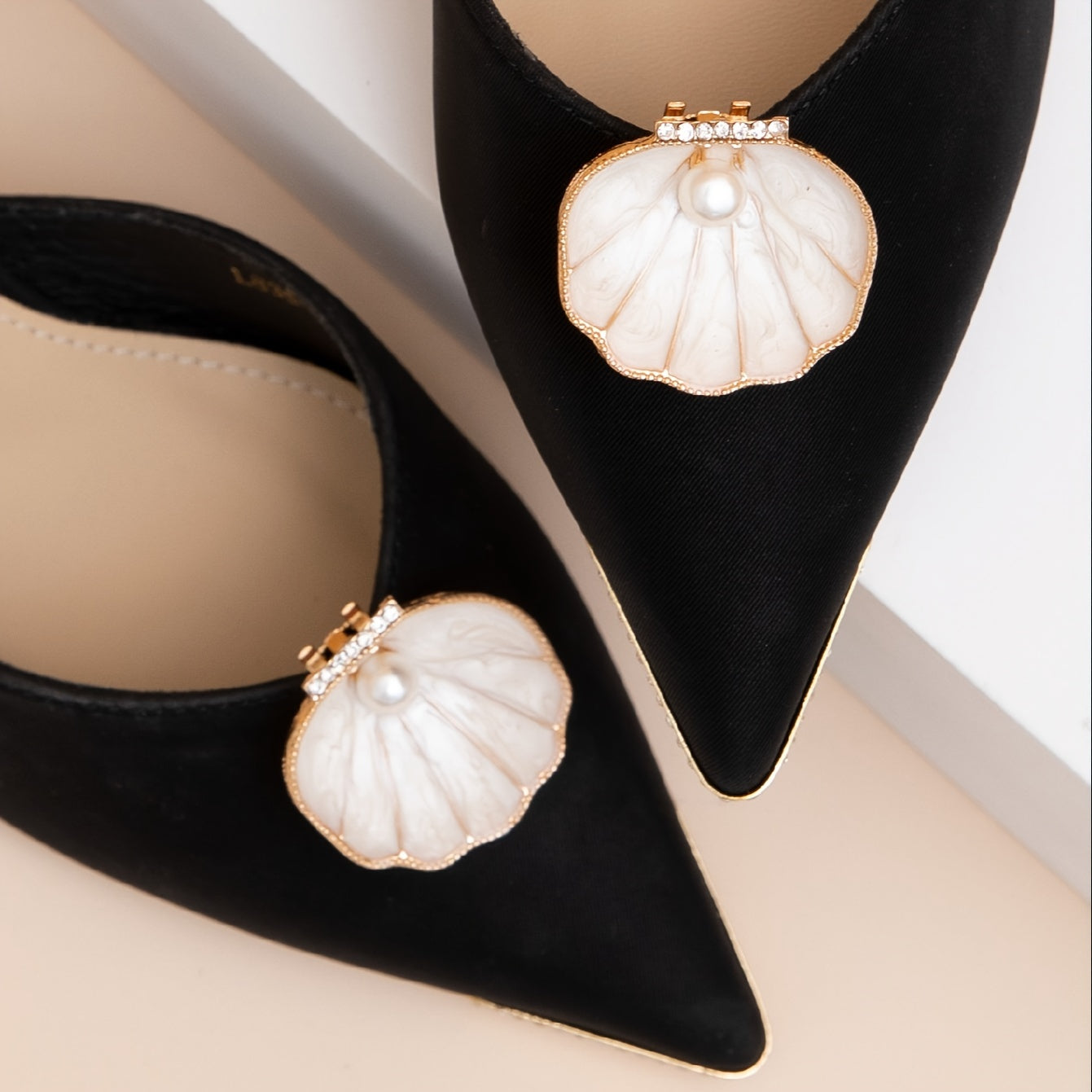 2pcs Shell Shoe Buckles For Wedding High Heels
