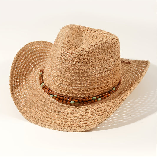 Men's Outdoor Straw Cowboy Hat Sun Protection