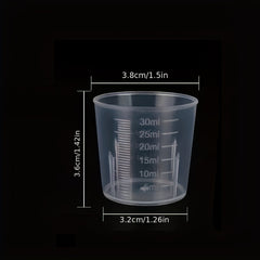 20pcs 30ml Clear Plastic Measuring Cups with Scales for Crafting