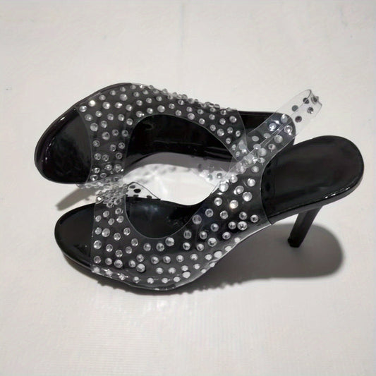 Rhinestone Stiletto Heels Slingback Sandals