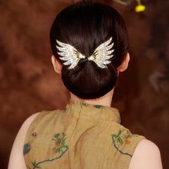Vintage Bling Rhinestone Wing Hair Bun Maker An Elegant Twist Hair Clip