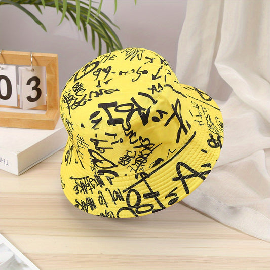Men's Sun Hat Letter Print Bucket Hat Male Basin Hat