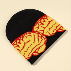 Men's Brain Beanie Knitted Hat Winter Warm Skull Cap