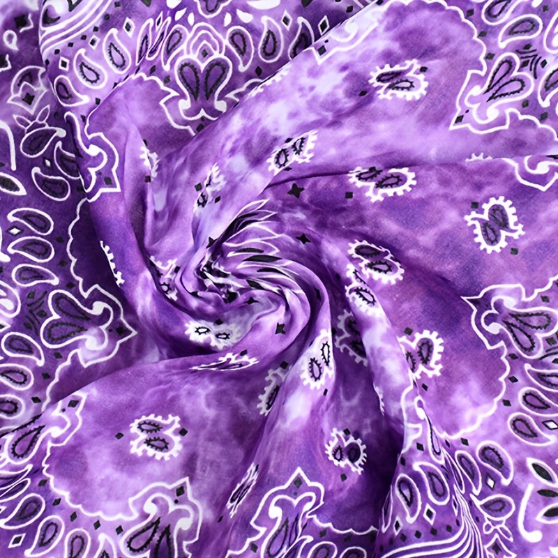 12pcs Tie Dye Double Cashew Flower Square Towel Multifunctional Headscarf