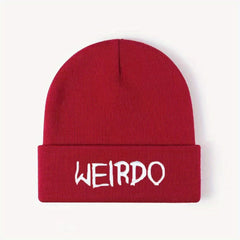 3D Letter Weirdo Beanie Hip Hop Hat Street Windproof Knitted Hat