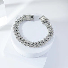 Unisex Silver And Gold Plated Zirconia Elegant Chain Bracelets