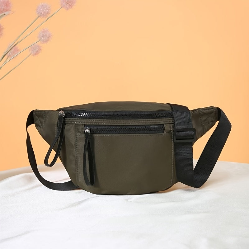 Fluorescent Waist Bag Leather Zipper Ornament Chest Bag