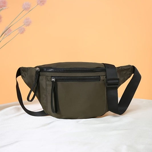 Fluorescent Waist Bag Leather Zipper Ornament Chest Bag