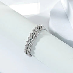 Unisex Silver And Gold Plated Zirconia Elegant Chain Bracelets