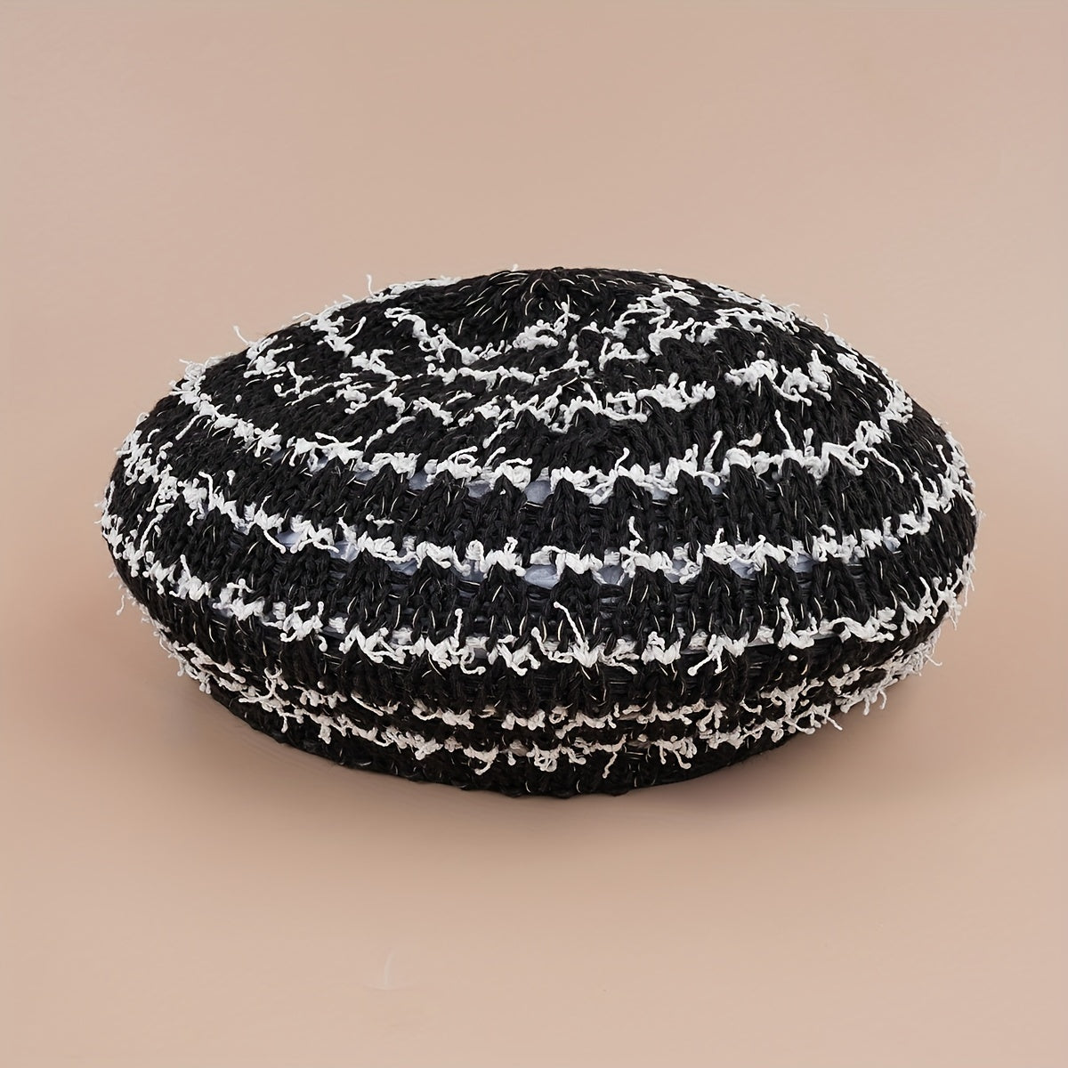 Striped Hollow Beret Hat Summer Breathable All-match Painter Hat