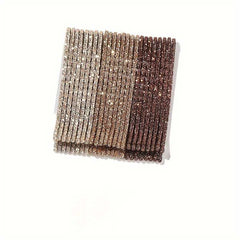 24Pack Solid Color Alloy Hair Barrettes Sequin Hair Clips Set