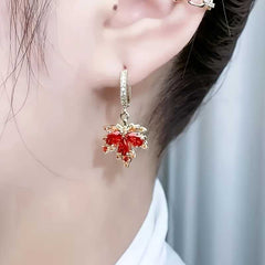 Elegant Maple Leaf Jewelry Set Necklace, Earrings & Bracelet