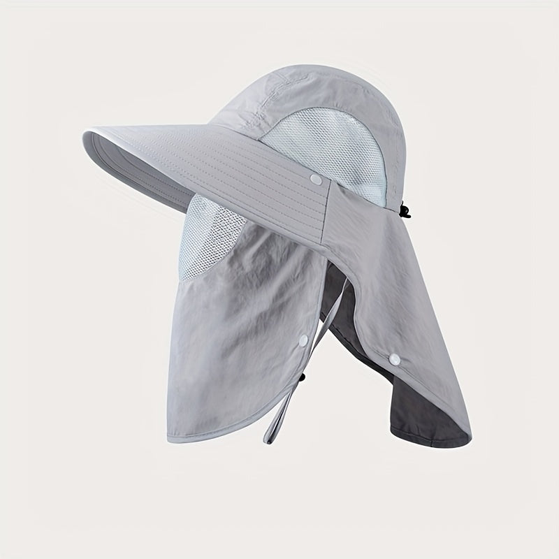 Men's Summer Wide Brim Face Covering Cape Hat