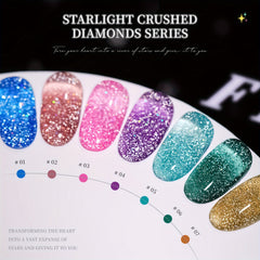 Holographic Gel Nail Polish 10ml Reflective Shine Soak Off UV LED Alcohol