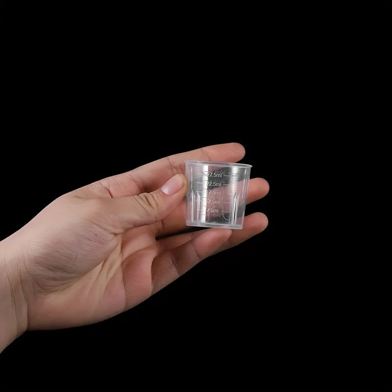 20pcs 30ml Clear Plastic Measuring Cups with Scales for Crafting