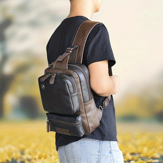 Men's Large Capacity Chest Bag Business Casual Shoulder Bag