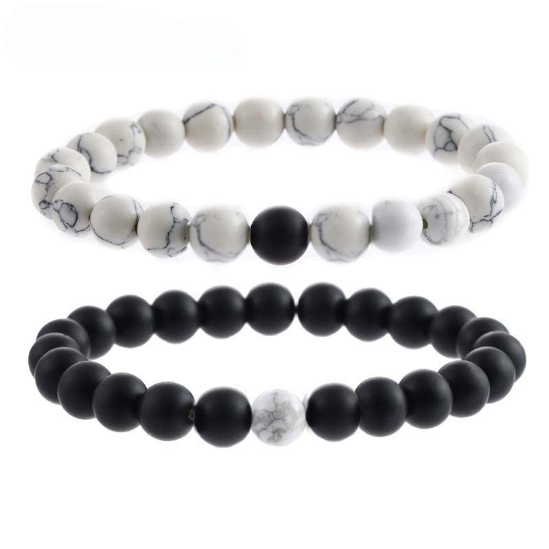 Unisex Stainless Steel Dazzling Luminous Crown Heart Beads Magnetic Bracelet
