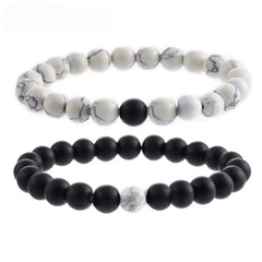 Unisex Stainless Steel Dazzling Luminous Crown Heart Beads Magnetic Bracelet