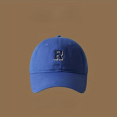 3D R Baseball Cap for Wide Head, Summer Cotton Peaked Cap for Men and Women