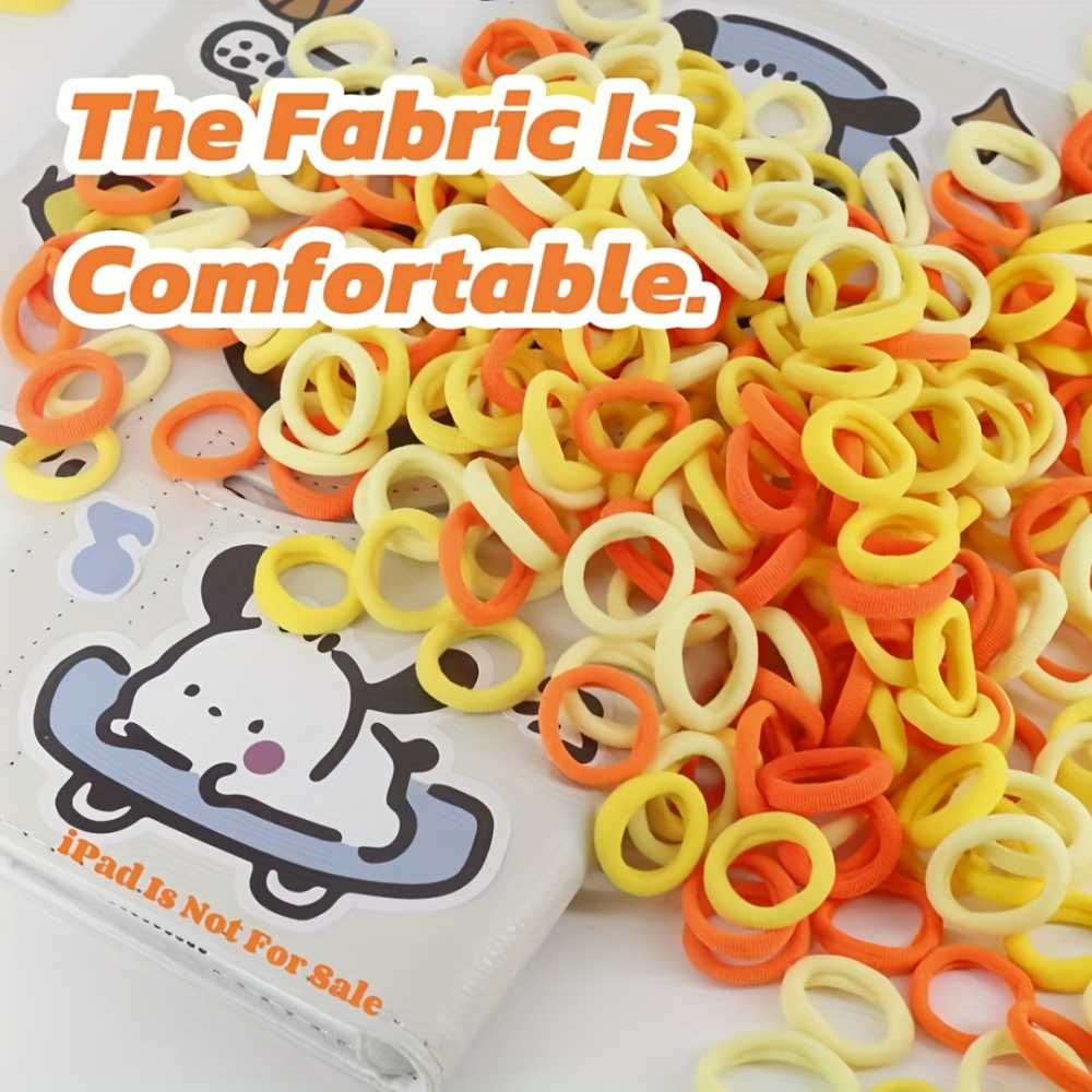 Bulk Piece of 100 Colorful Nylon Hair Ties Elastic Ponytail Holders for Women