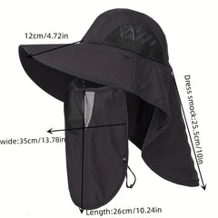 Men's Summer Wide Brim Face Covering Cape Hat