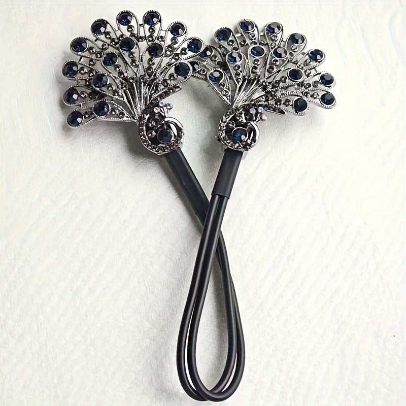 Vintage Rhinestone Decorative Hair Clip Designed As A Twist Hair Bun For Women