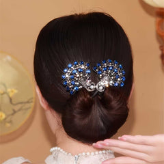 Vintage Rhinestone Decorative Hair Clip Designed As A Twist Hair Bun For Women