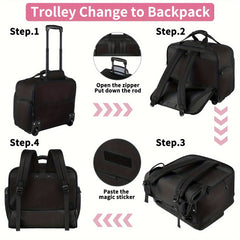 Waterproof Rolling Laptop Bag 43 94 Cm for Men & Women