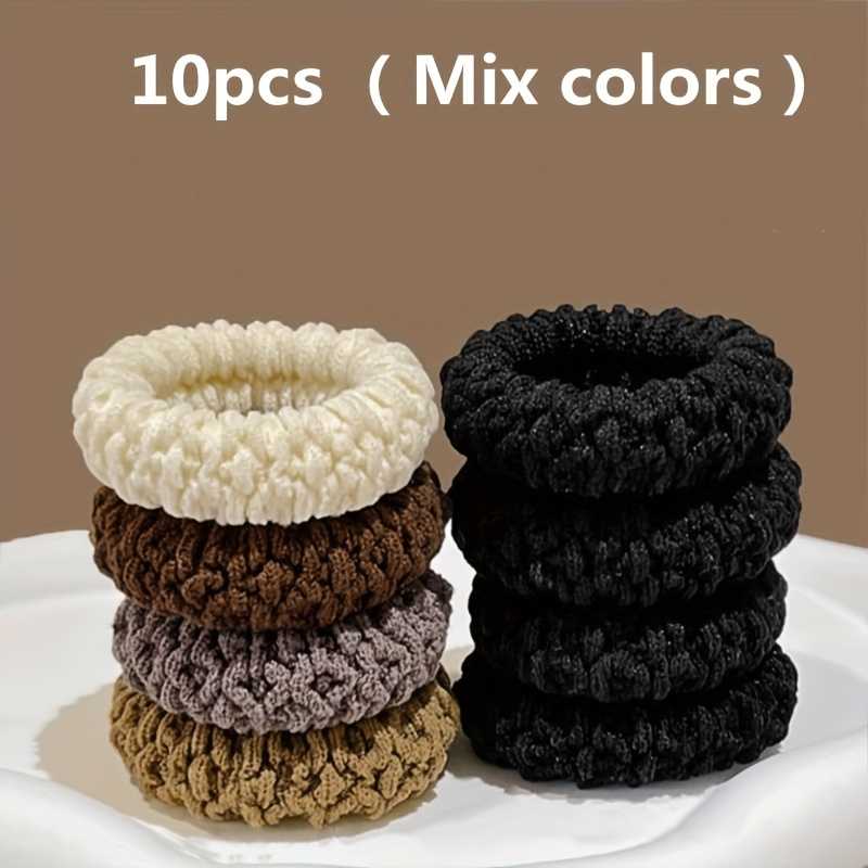 10pcs High Elastic Thick Hair Ties Set for Women Soft No Crease Ponytail Bands
