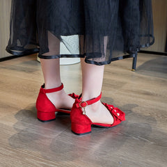 Girls Open Toe Heeled Sandals Princess Shoes for Kids